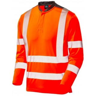 Leo Workwear T13-O Watermouth Sleeved Performance Coolmax Hi Vis RIS-3279-TOM T-Shirt Orange